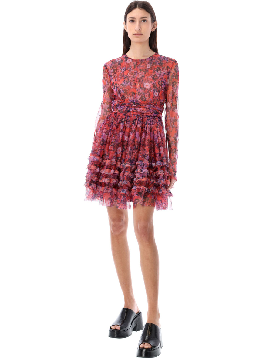 Floral mini-dress with ruffles - Spazio Pritelli
