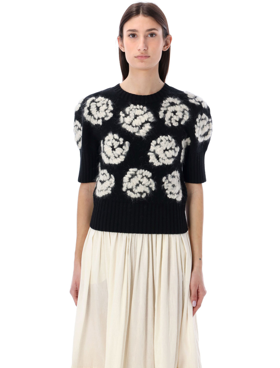 Rose-embroidered sweater - Spazio Pritelli