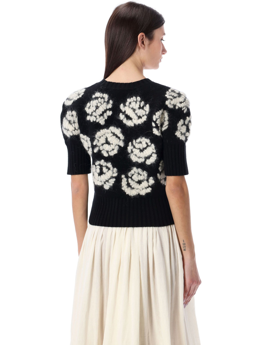 Rose-embroidered sweater - Spazio Pritelli