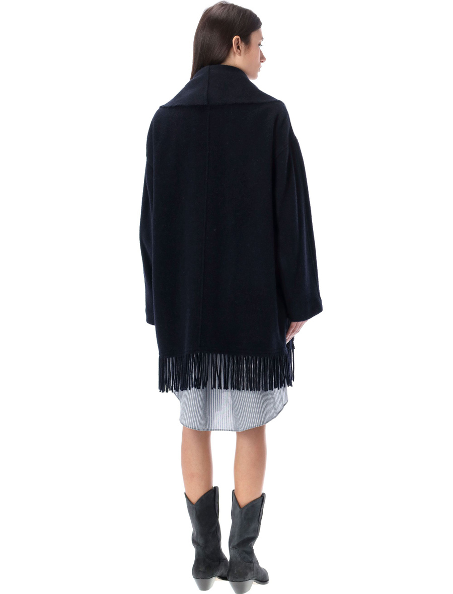 Faty fringes wool coat - Spazio Pritelli