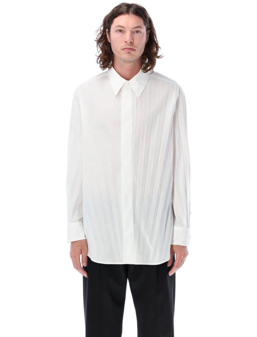 Pleated cotton-blend shirt - Spazio Pritelli