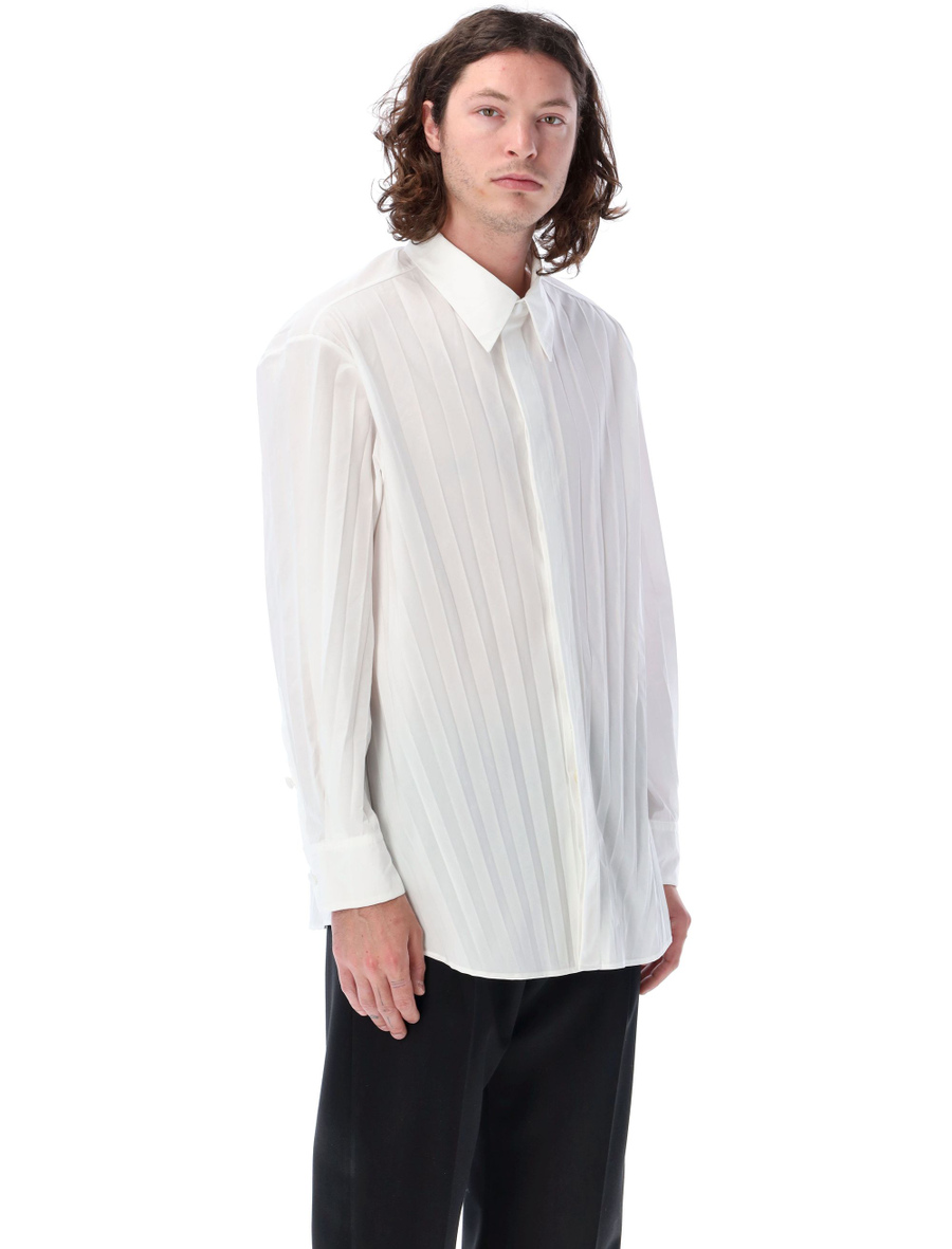 Pleated cotton-blend shirt - Spazio Pritelli