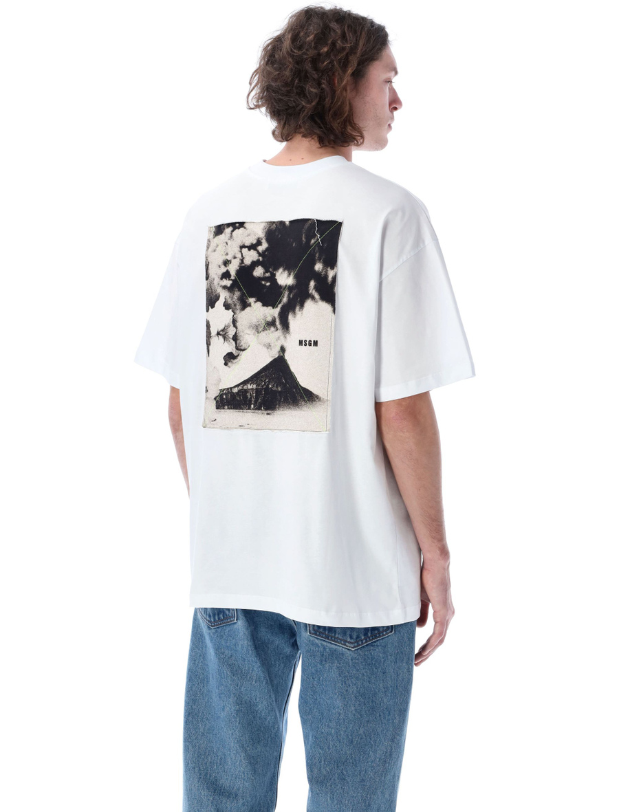 T-shirt with graphic patch at back - Spazio Pritelli