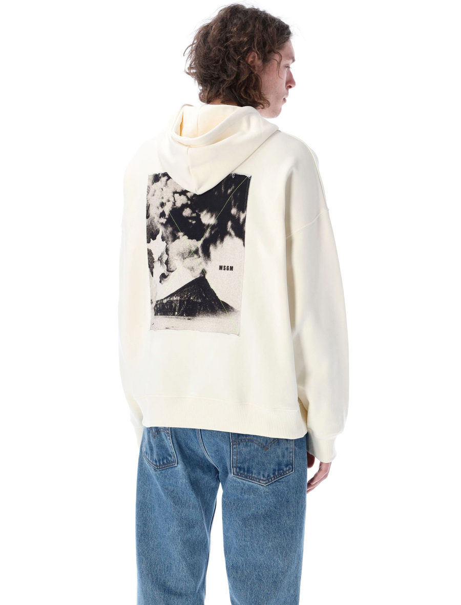 Hoodie with graphic patch at back - Spazio Pritelli