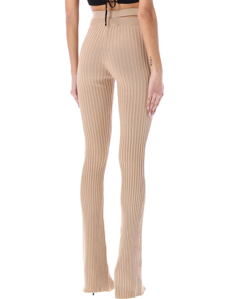 Ribbed knit flare pants with cut-out - Spazio Pritelli