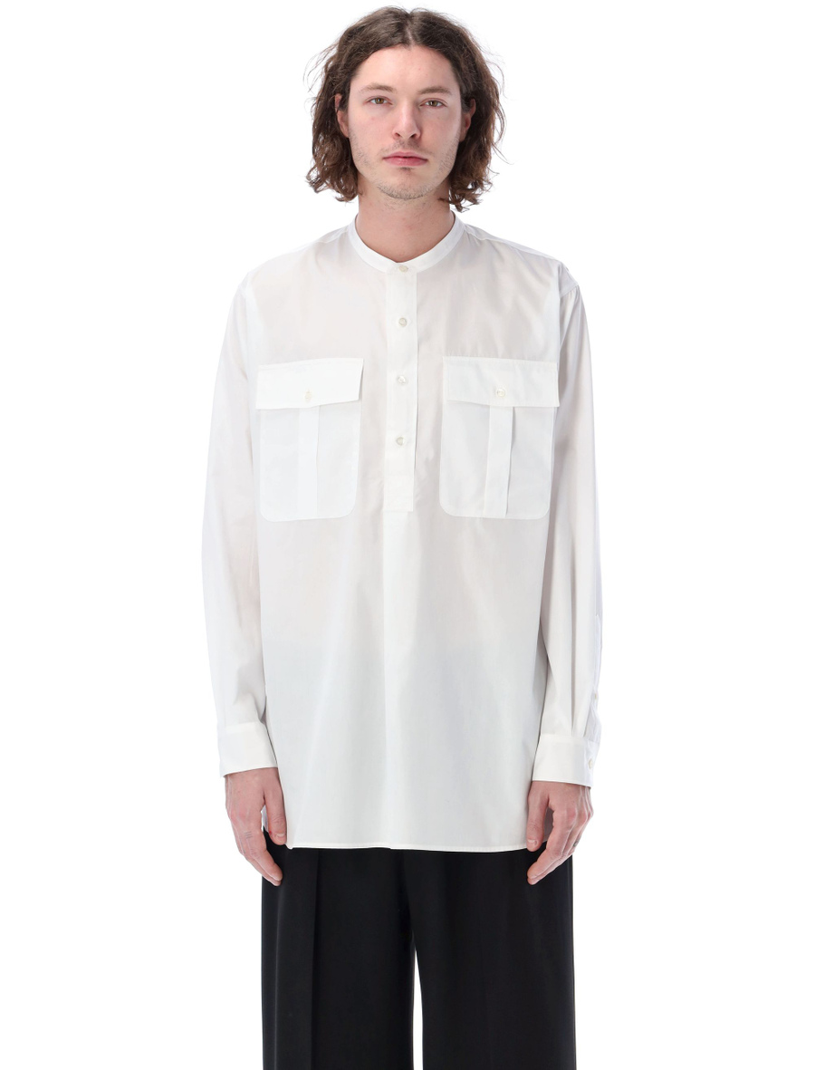 Poplin mandarin shirt with maxi pockets - Spazio Pritelli