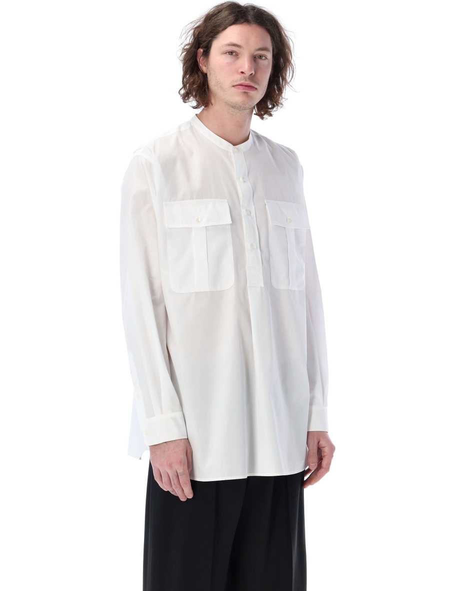 Poplin mandarin shirt with maxi pockets - Spazio Pritelli