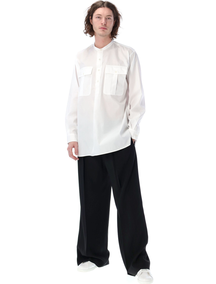 Poplin mandarin shirt with maxi pockets - Spazio Pritelli