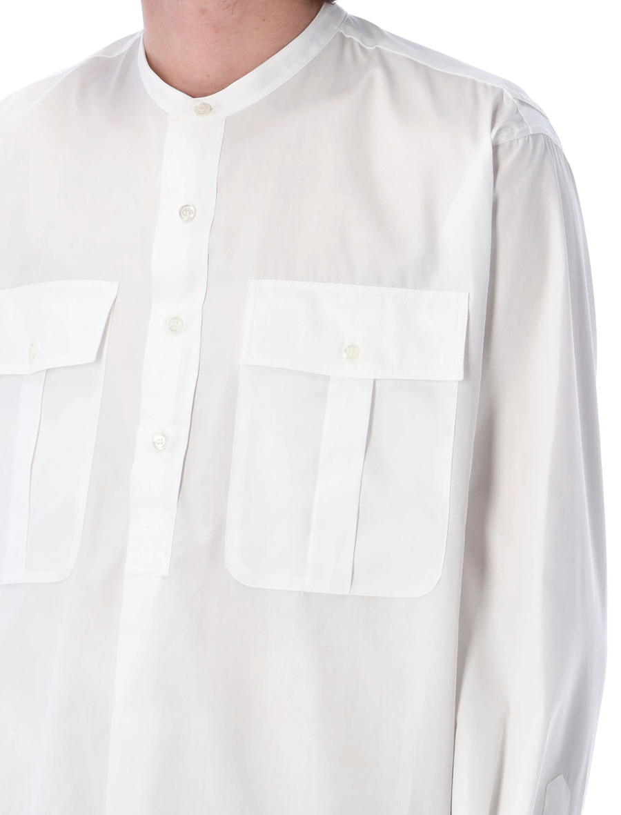 Poplin mandarin shirt with maxi pockets - Spazio Pritelli