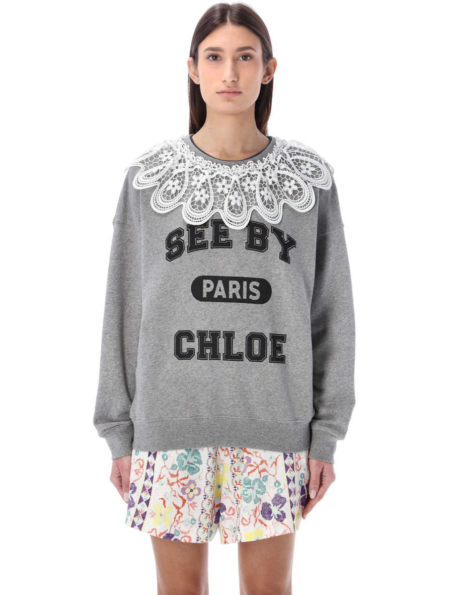 Lace collar sweatshirt - Spazio Pritelli