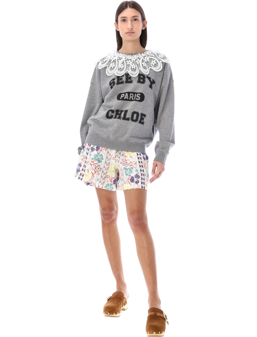 Lace collar sweatshirt - Spazio Pritelli