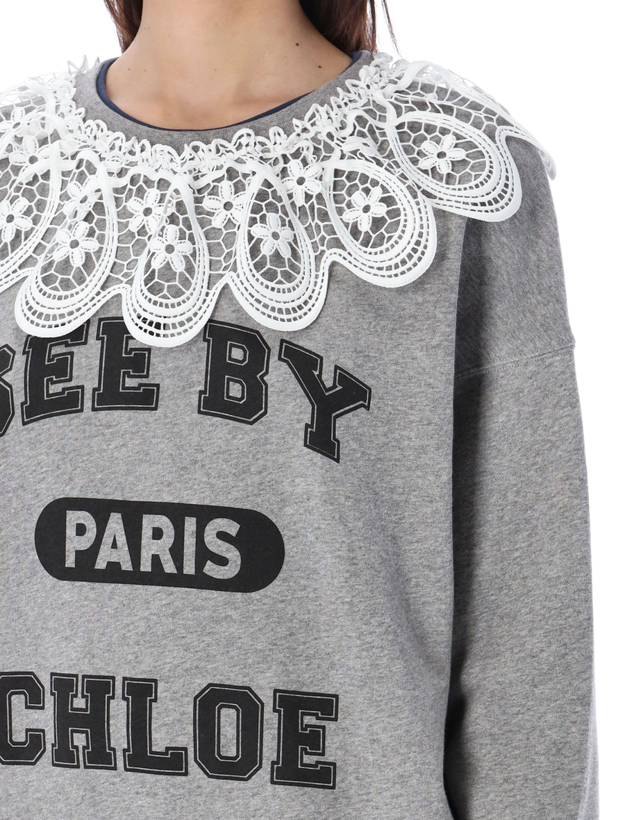 Lace collar sweatshirt - Spazio Pritelli