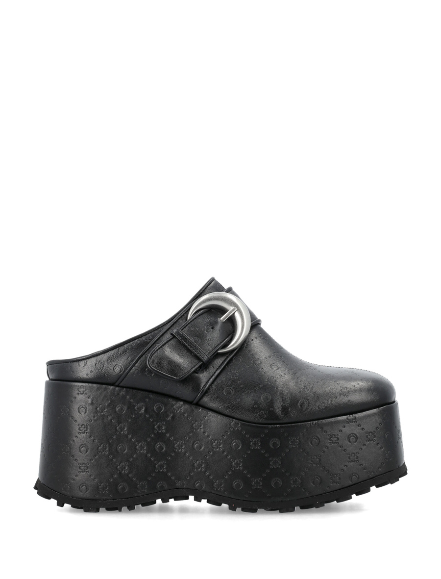 Monogram leather clogs, color BLACK | Spazio Pritelli Official Website