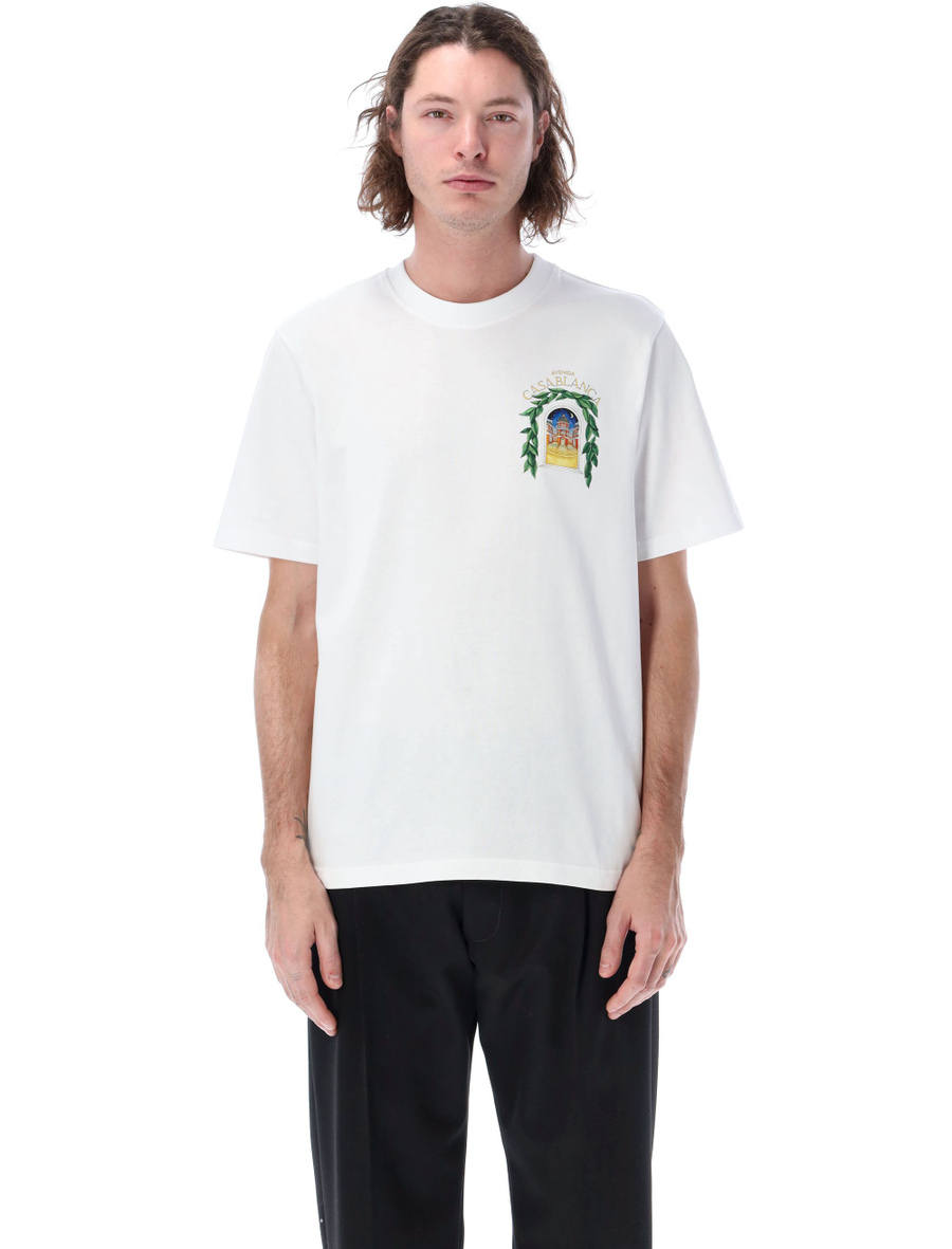 Casablanca Avenida printed T-shirt, color WHITE | Spazio
