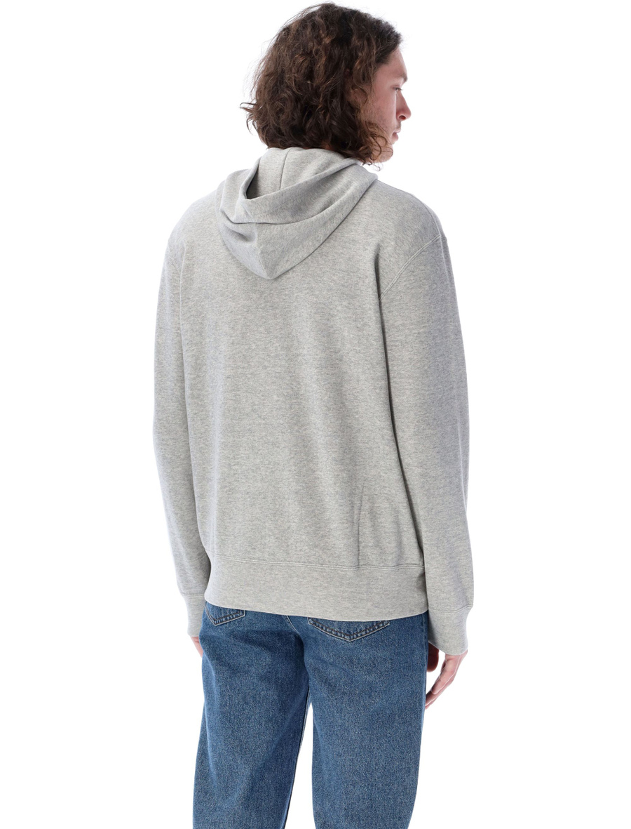 Zipped hoodie with black double-heart patch - Spazio Pritelli