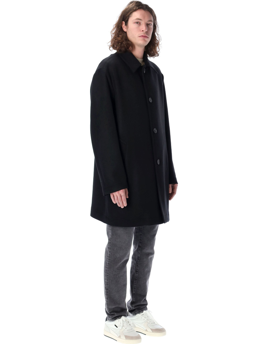 Curved logo classic coat - Spazio Pritelli