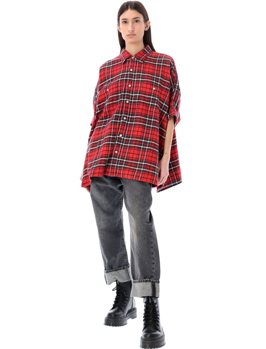 Plaid oversized boxy shirt - Spazio Pritelli