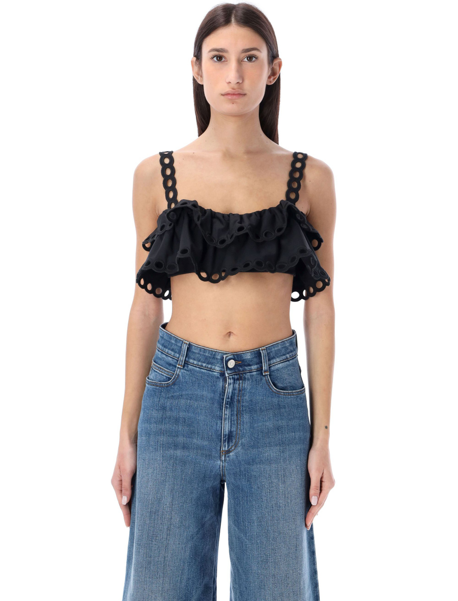 Solid scallop ruffle bikini top - Spazio Pritelli