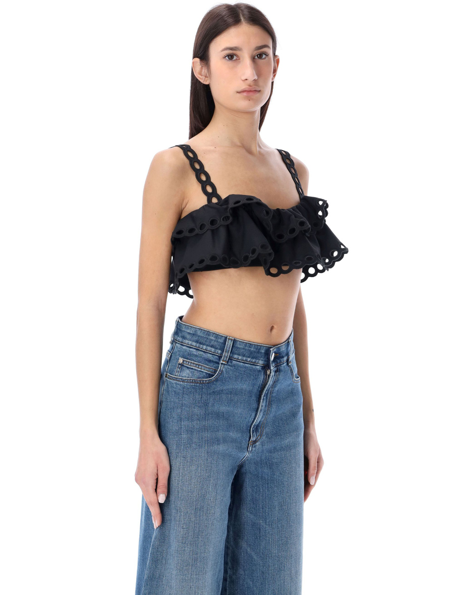 Solid scallop ruffle bikini top - Spazio Pritelli