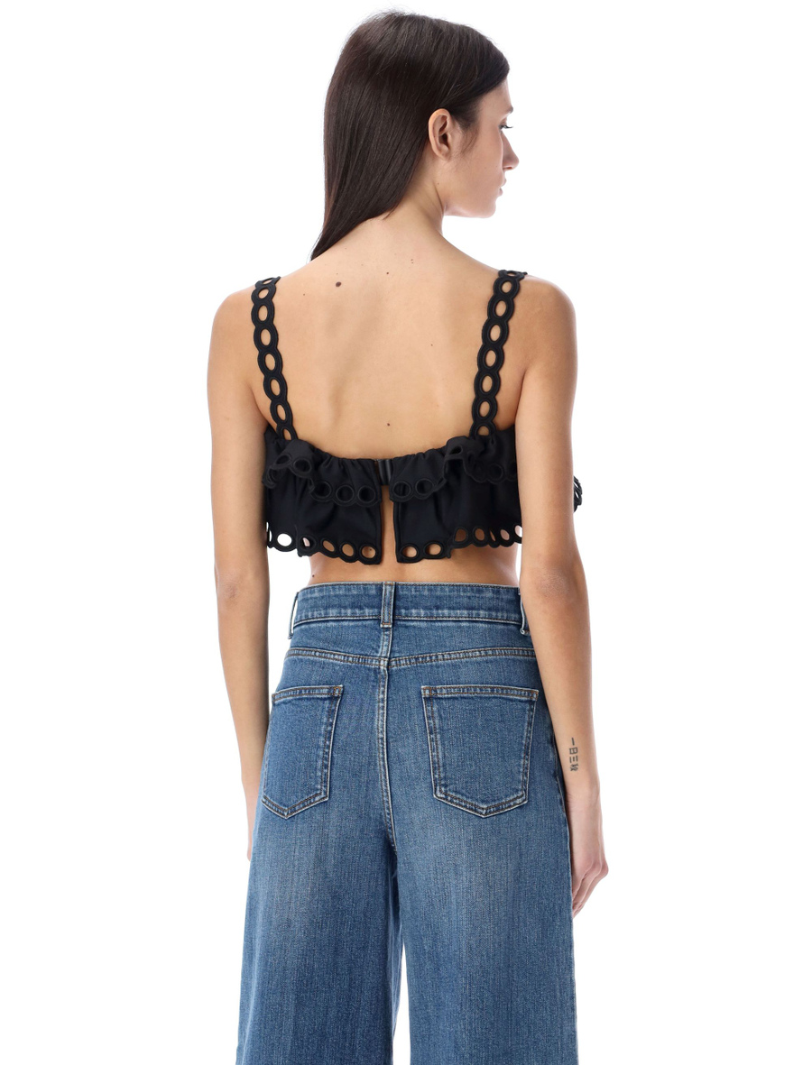 Solid scallop ruffle bikini top - Spazio Pritelli