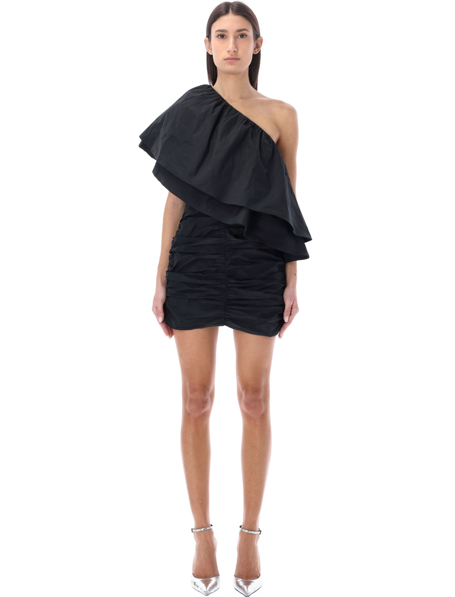 Taft Pleated One-Shoulder mini dress - Spazio Pritelli