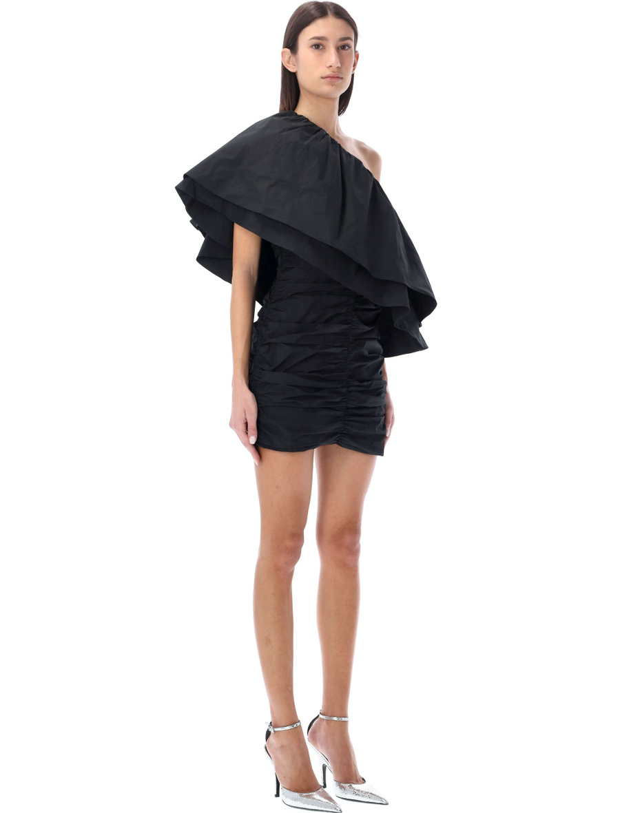 Taft Pleated One-Shoulder mini dress - Spazio Pritelli