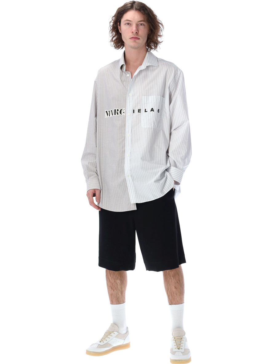 Asymmetric striped shirt - Spazio Pritelli