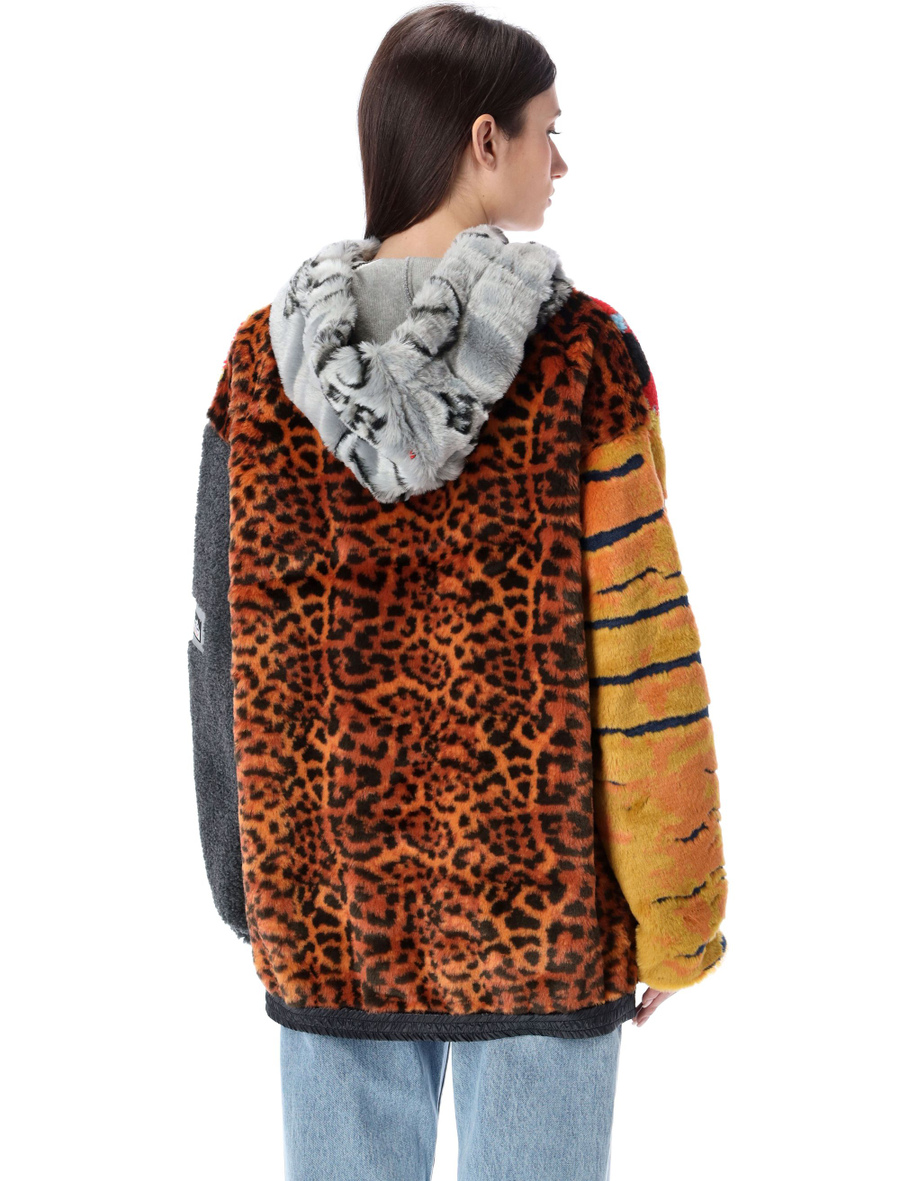 Patchwork Oversized fleece hoodie - Spazio Pritelli