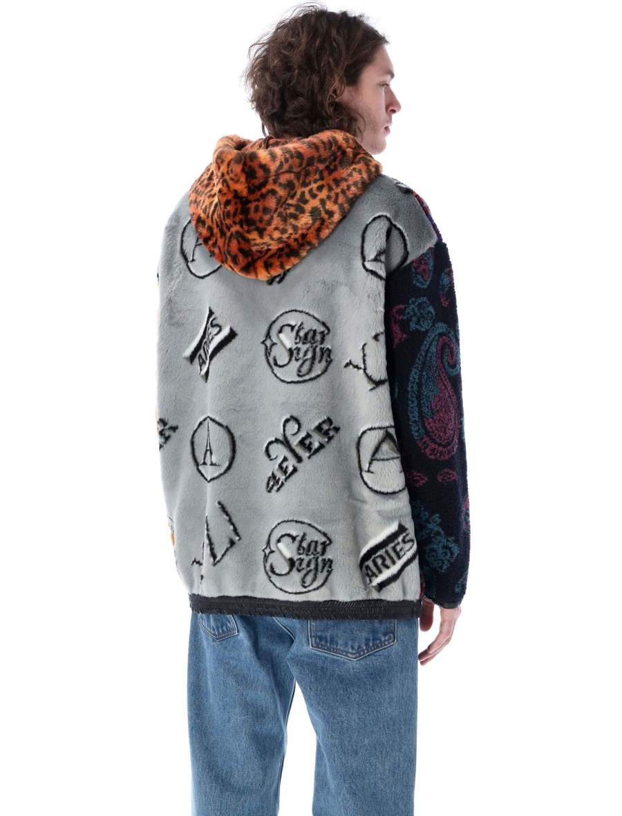 Patchwork Oversized fleece hoodie - Spazio Pritelli