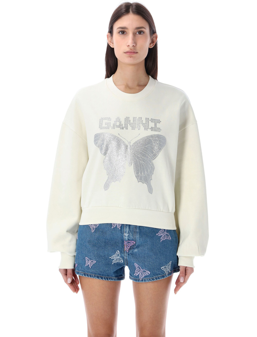 Butterfly sweatshirt color EGRET Spazio Pritelli Official Website