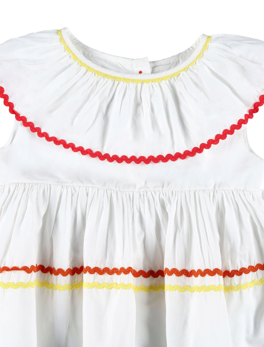 Ruffle dress with embroideries - Spazio Pritelli