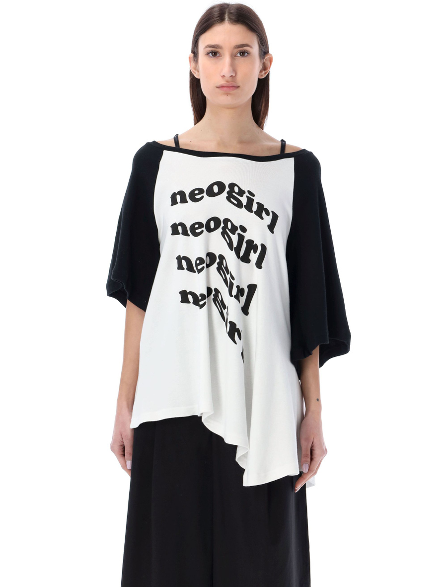 Neogirl print asymmetric T-shirt - Spazio Pritelli