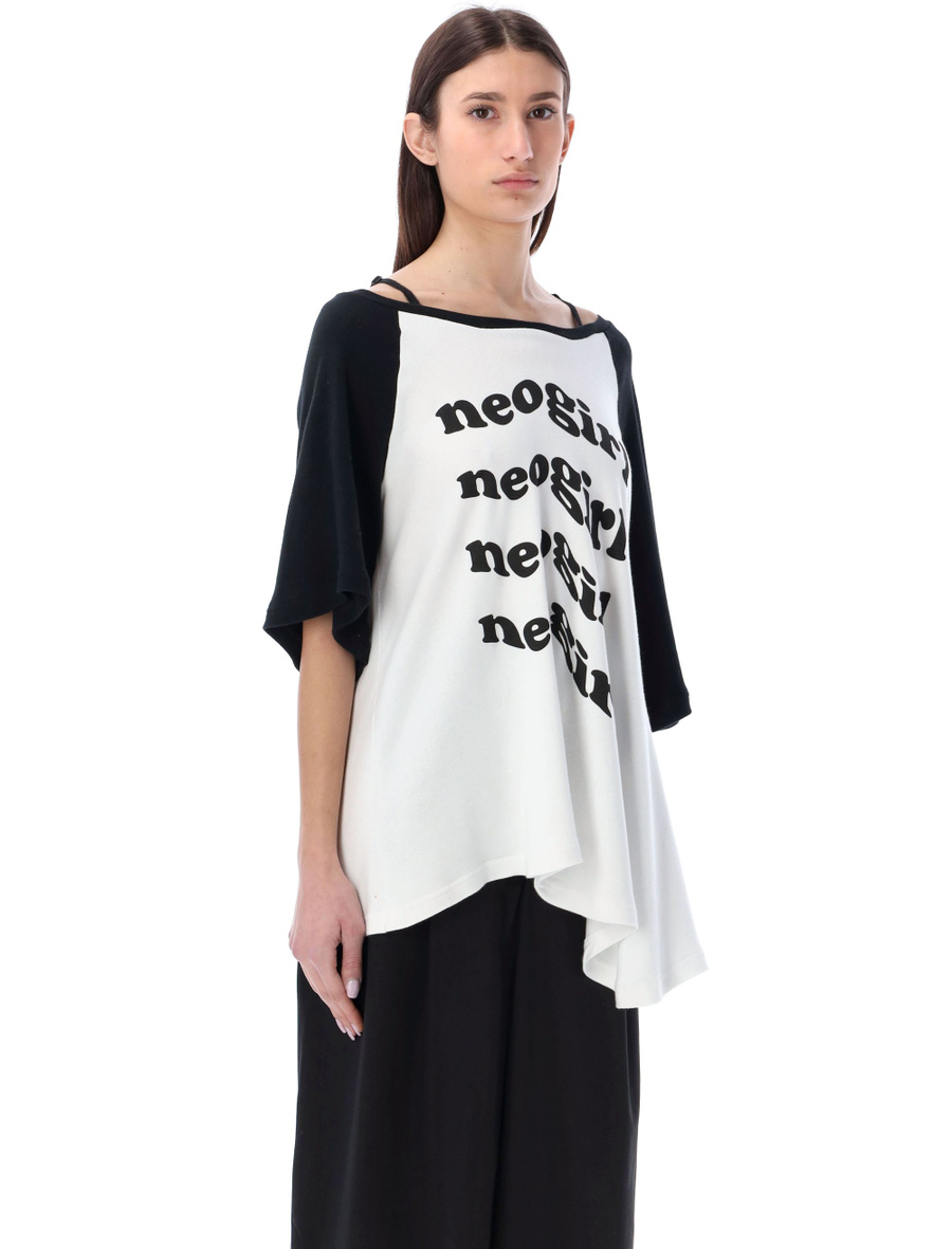 Neogirl print asymmetric T-shirt - Spazio Pritelli