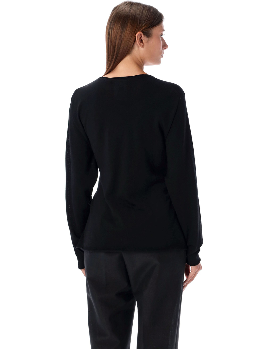 V-neck brooch sweater - Spazio Pritelli
