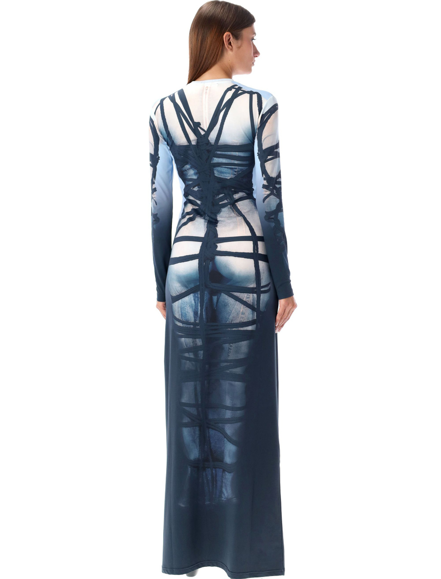 Bondage print long dress - Spazio Pritelli