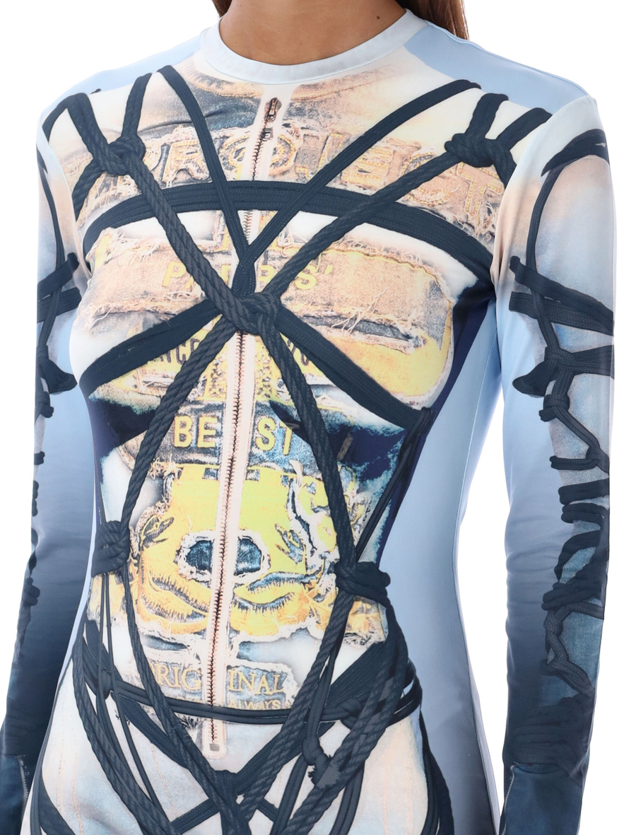 Bondage print long dress - Spazio Pritelli