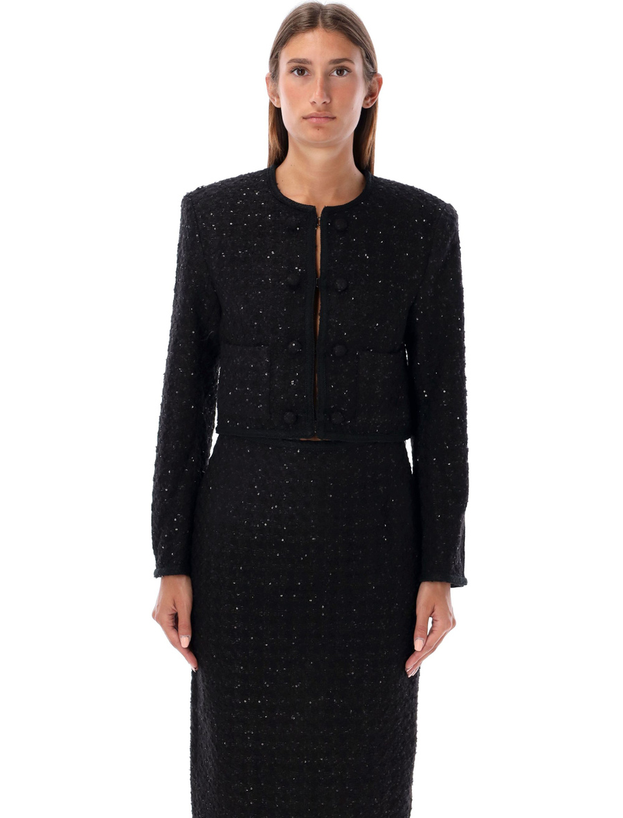 Boucle crop jacket - Spazio Pritelli