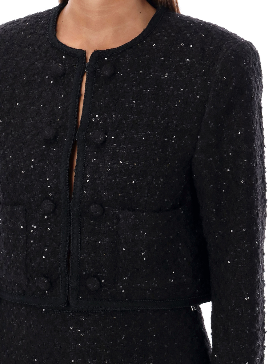Boucle crop jacket - Spazio Pritelli