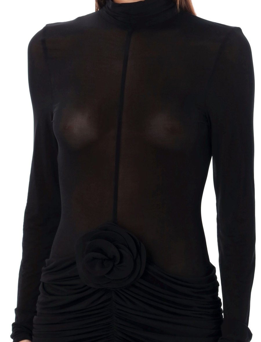 Sheer high neck midi dress - Spazio Pritelli