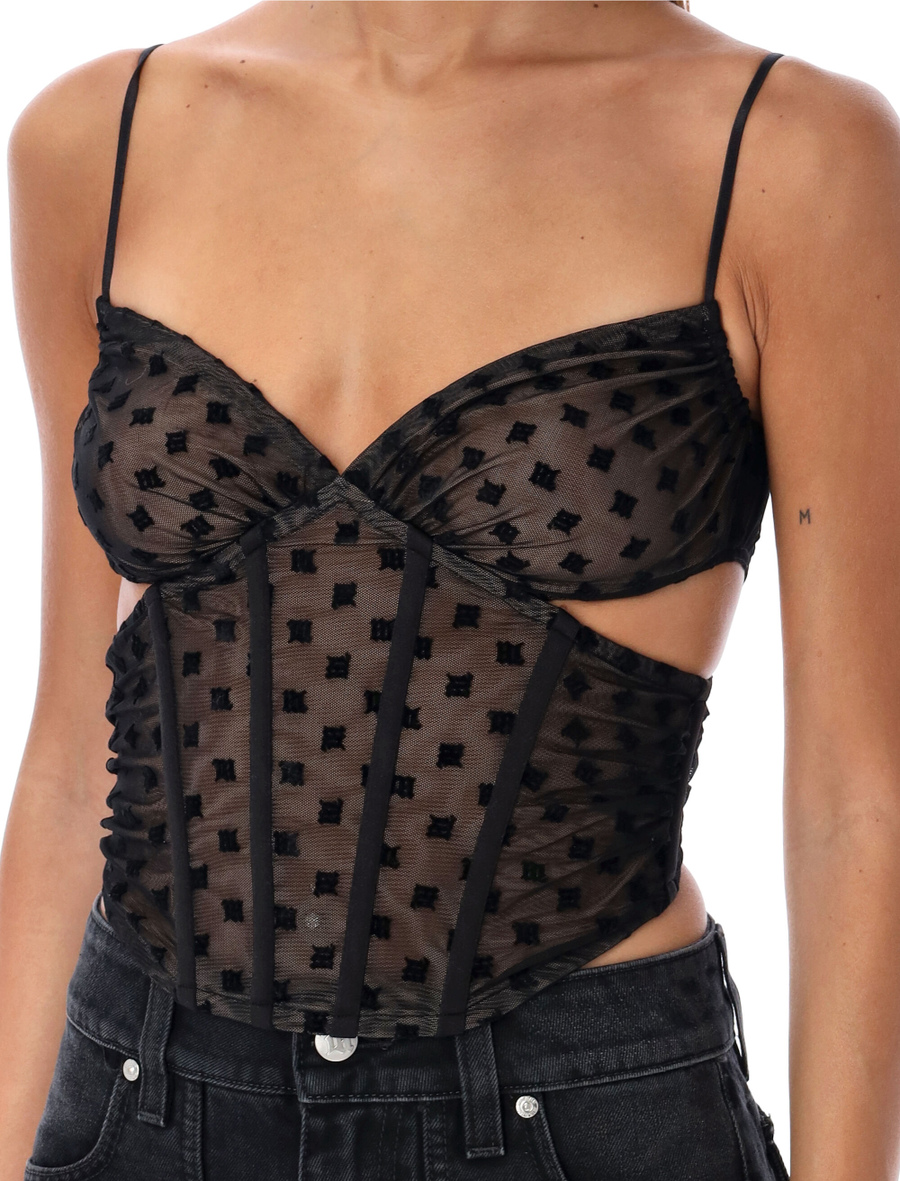Mesh monogram corset - Spazio Pritelli