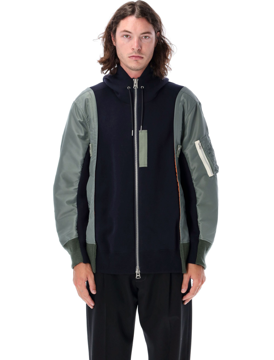 Bomber fleece hoodie zip - Spazio Pritelli