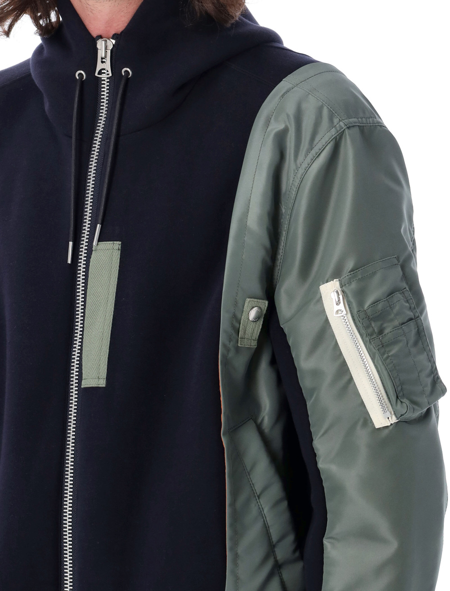 Bomber fleece hoodie zip - Spazio Pritelli