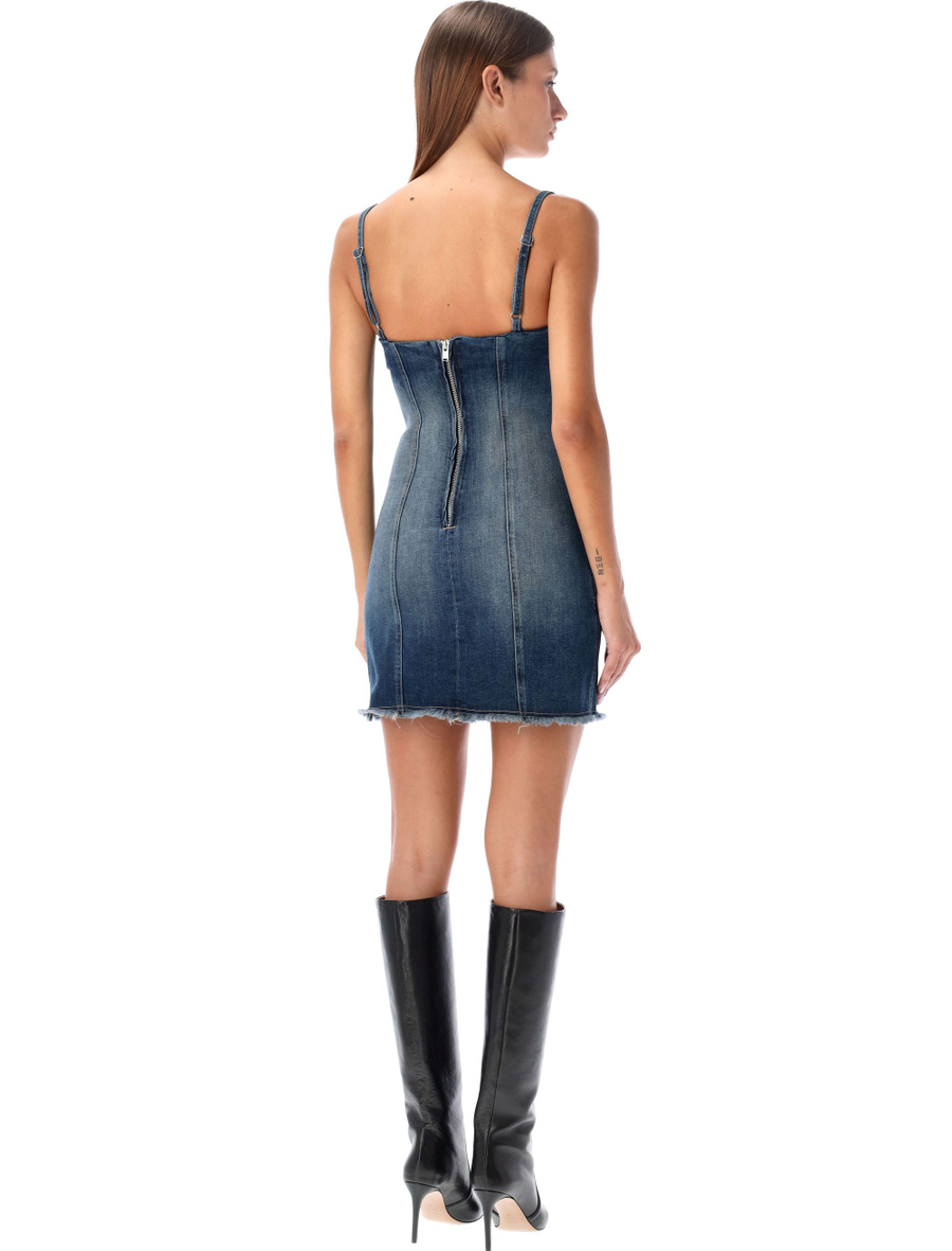 Lara laced denim mini dress - Spazio Pritelli