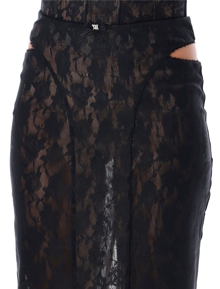 Lace cut-out midi skirt - Spazio Pritelli
