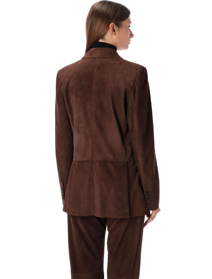 Suede double-breasted blazer - Spazio Pritelli
