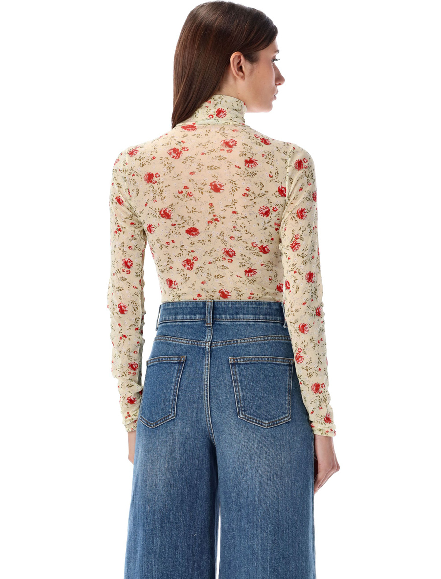 Printed stretch tulle bodysuit - Spazio Pritelli
