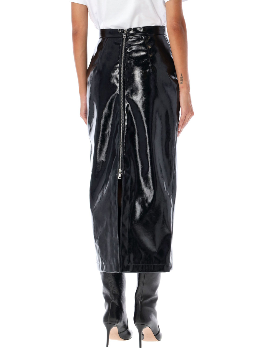 Patent leather midi skirt - Spazio Pritelli