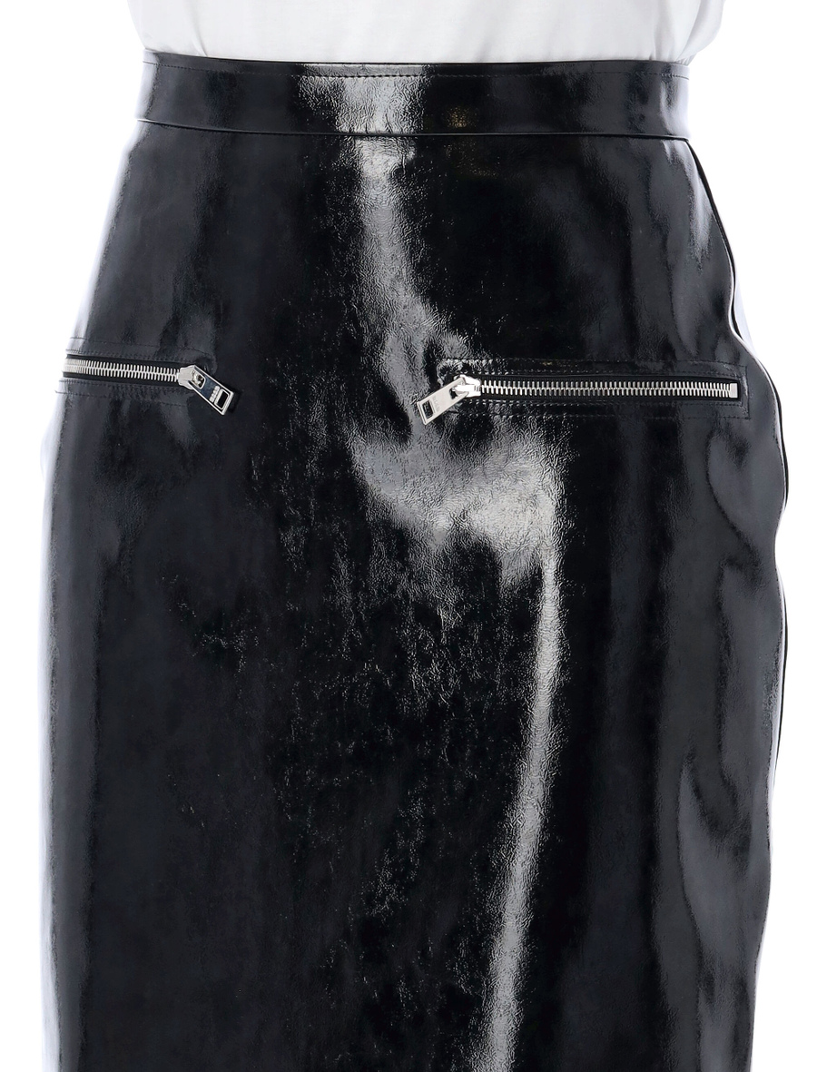 Patent leather midi skirt - Spazio Pritelli