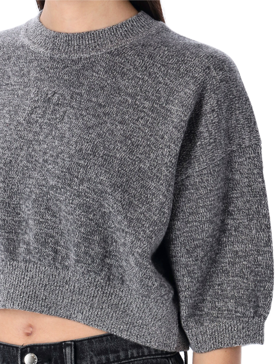 Logo-embossed high-frequency cropped sweater - Spazio Pritelli