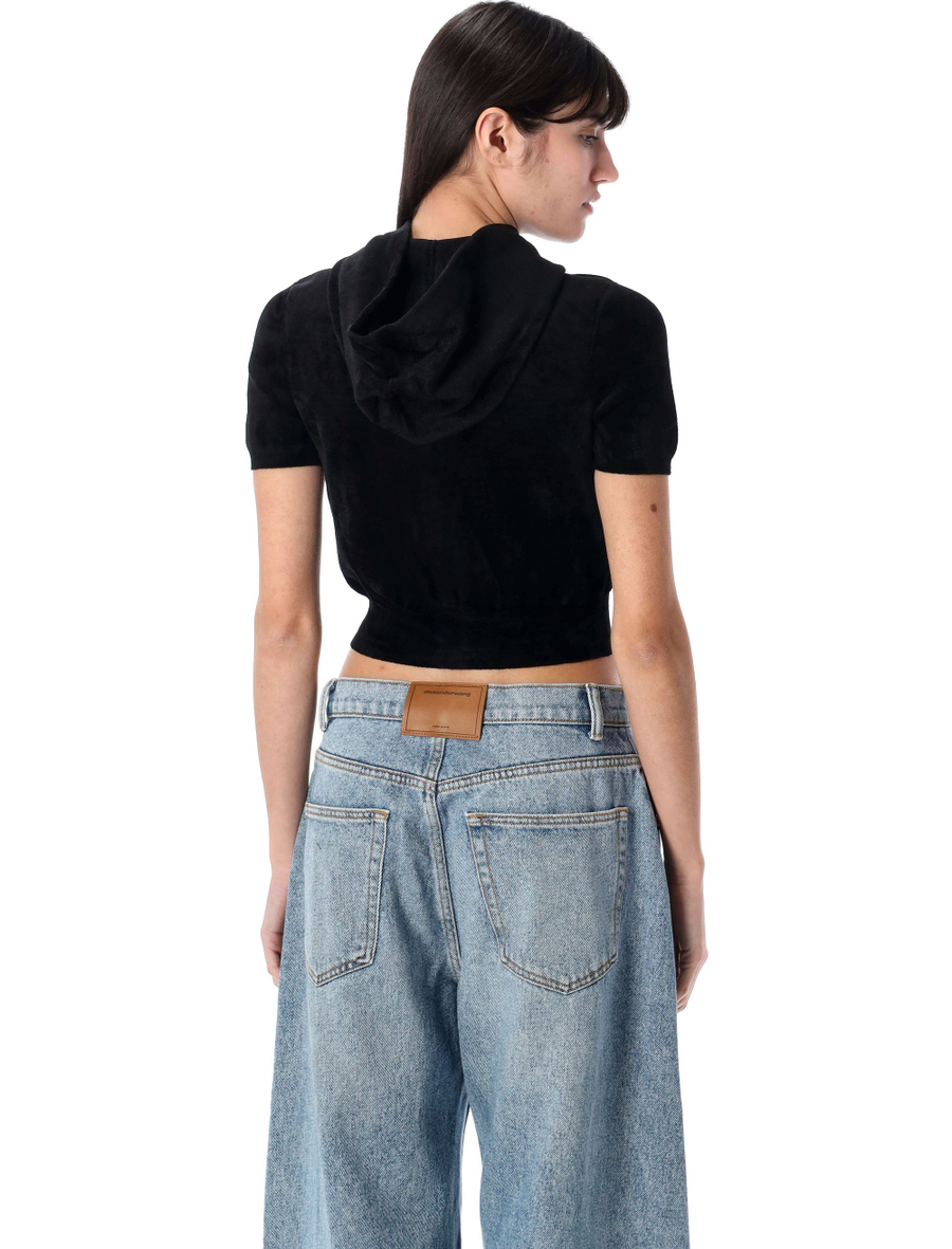 Cropped zip-up hoodie - Spazio Pritelli